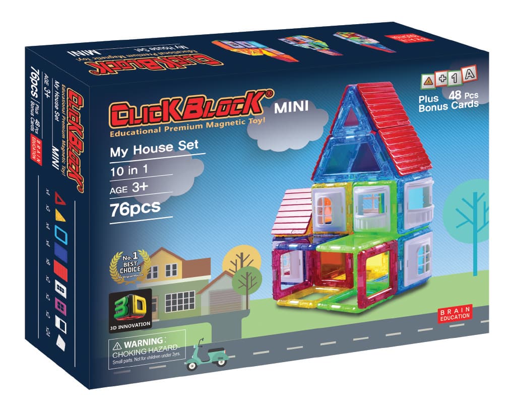 Click Block_ Magnet educational toy 2dmini Myhouse Set 76pcs